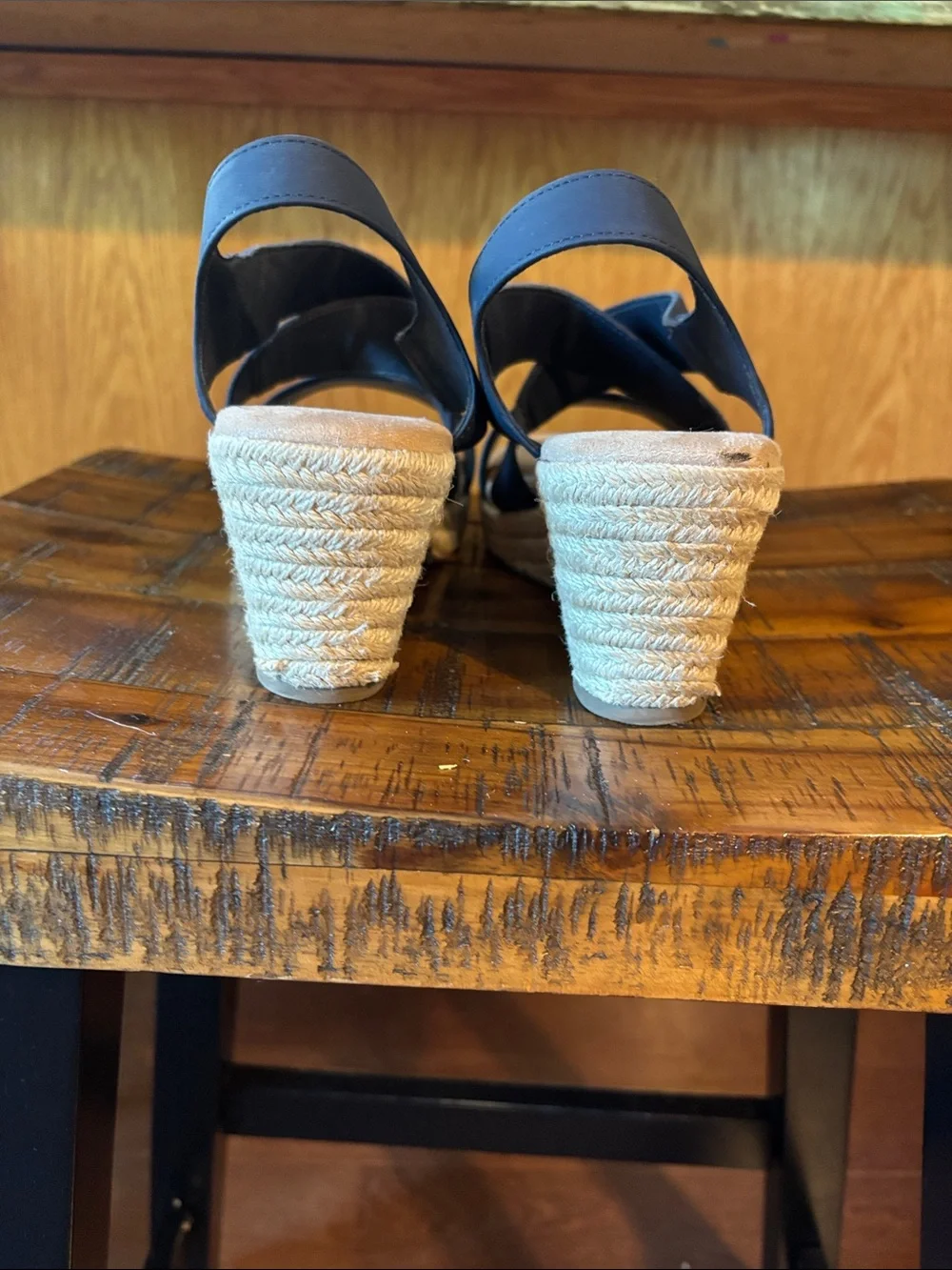 Dream Pairs, navy wedge sandal, 8